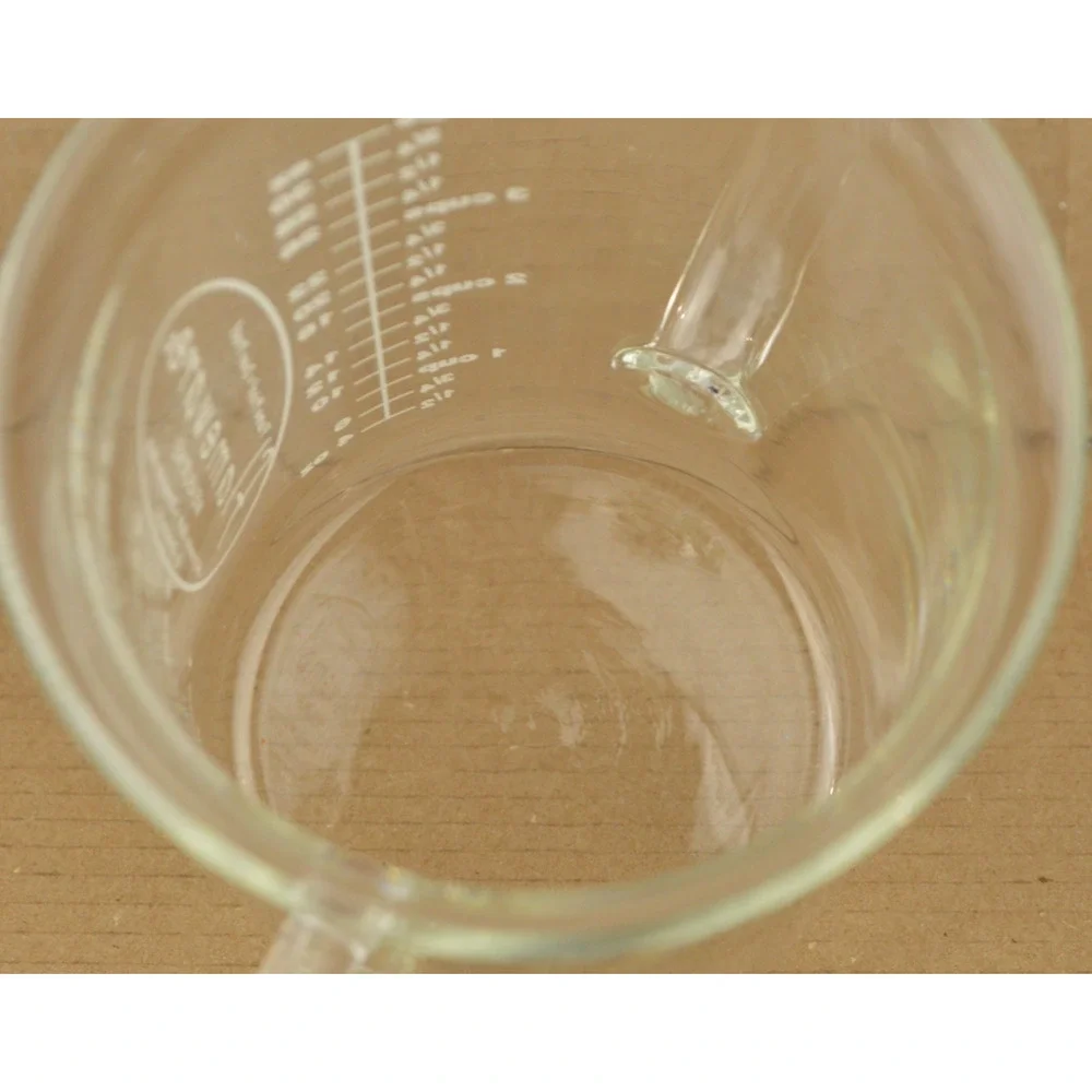 Catamount Flameware Glass Measuring Pitchers 4 Cup Set of 2 w/ Strainer